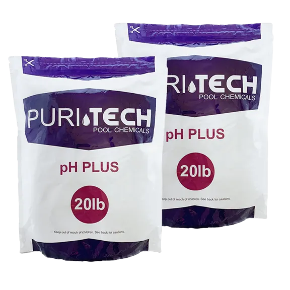 Puri Tech Chemicals pH Plus for Swimming Pools and Spas pH Increaser Balancer, 2-Pack, 20lb. bags