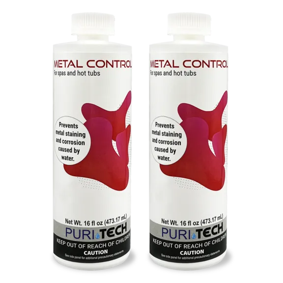 Puri Tech Spa 2-Pack Metal Control - Iron, Copper and Other Minerals Isolation Solution, 16oz, Prevents Surface Staining