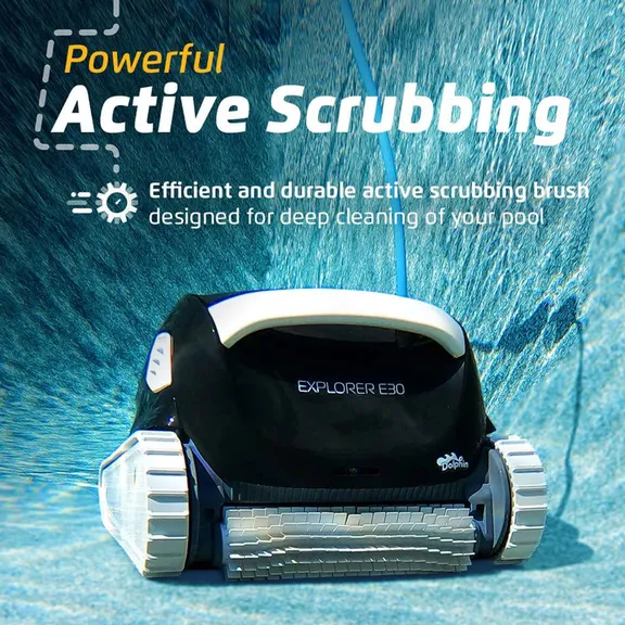Dolphin Explorer E30 Automatic Robotic Pool Cleaner with WiFi, Caddy, and Cover
