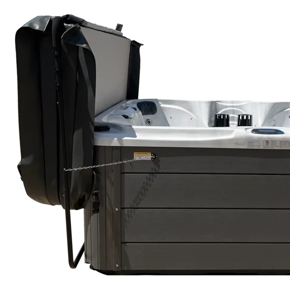 Puri Tech Spa Cover Lift, Bottom or Deck Mount, Powder Coated Aluminum, Black