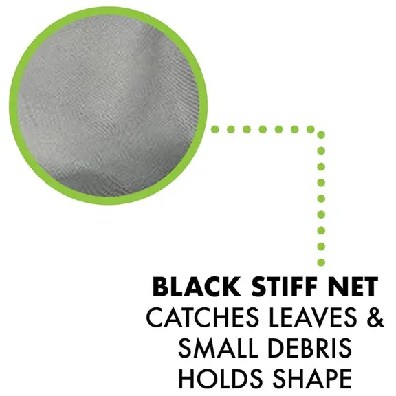 Primal Accessories Commercial Grade Leaf Rake, 19 inch, with 13 inch Black Stiff Nylon Net