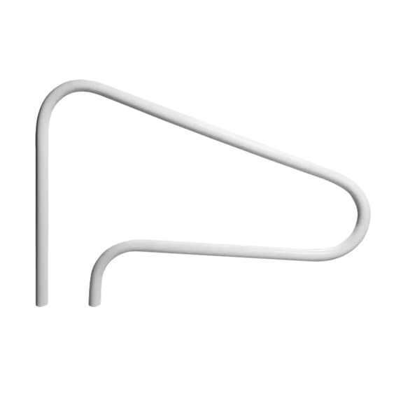 Saftron 3-Bend Return-to-Deck Handrail in Figure 4 Style, 48" x 32", White