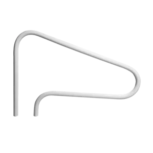 Saftron 3-Bend Return-to-Deck Handrail in Figure 4 Style, 48" x 32", White