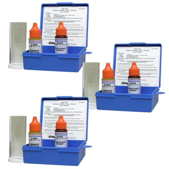 Taylor Technologies Salt Pool and Spa Chloride Argentometric Drop Test Kit, .75 oz Bottles (Pack of 3)