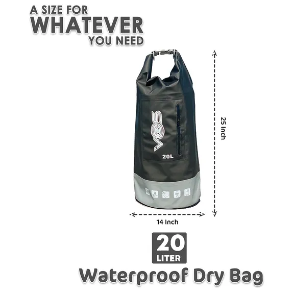 VOS Waterproof Premium Dry Bag 20L, Black