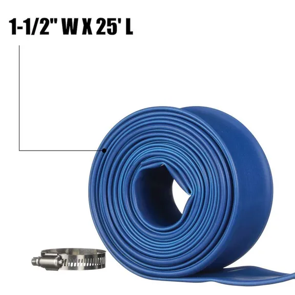 Blue Devil 1-1/2" x 25' Backwash Hose with Clamp - 22 Mil, Shrink Wrapped, 4 Pack