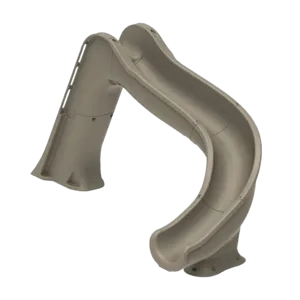 Global Pool Products - Sand-Colored, Right Curve, Deck Mounted, SIDE WINDER Inground Swimming Pool Water Slide