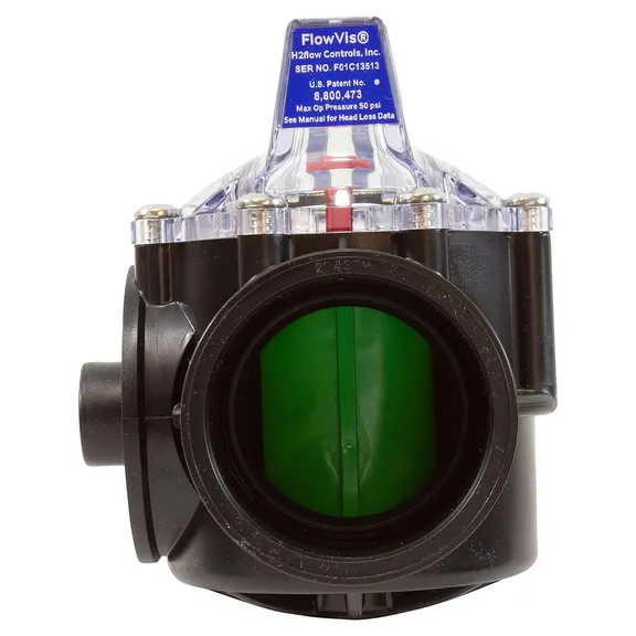 Valve body with non-sealing check valve for 2” Sch.40 pipe. Scale in GPM