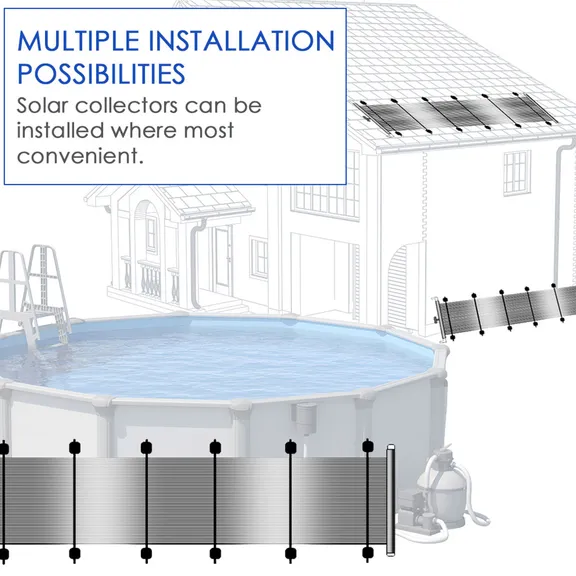 Puri Tech Bulldog Solar Heating System for Above-Ground Pools with Single 4 ft x 20 ft Collector Panel