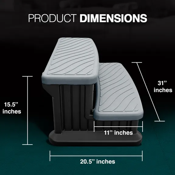 Puri Tech 100 Series Universal Outdoor Steps No Slip Grip Support, Grey and Black