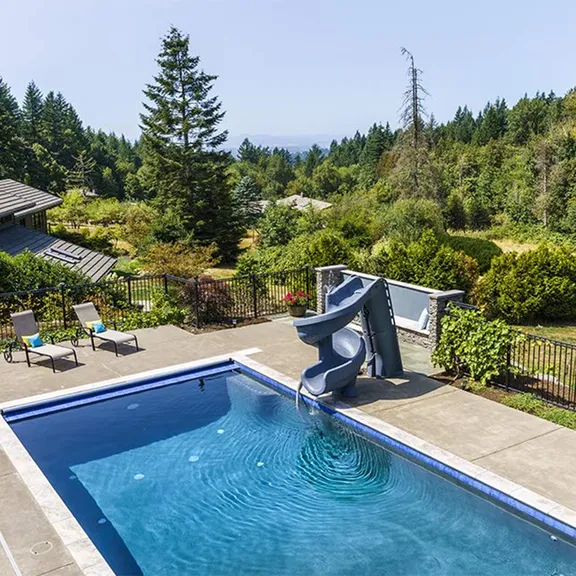 S.R. Smith Helix2 Solid Gray Twist Swimming Pool Slide