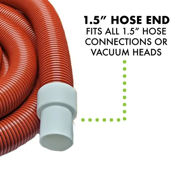Puri Tech Professional UV-Resistant Heavy Duty Vacuum Hose for In-Ground Pools - 1.5" x 50'