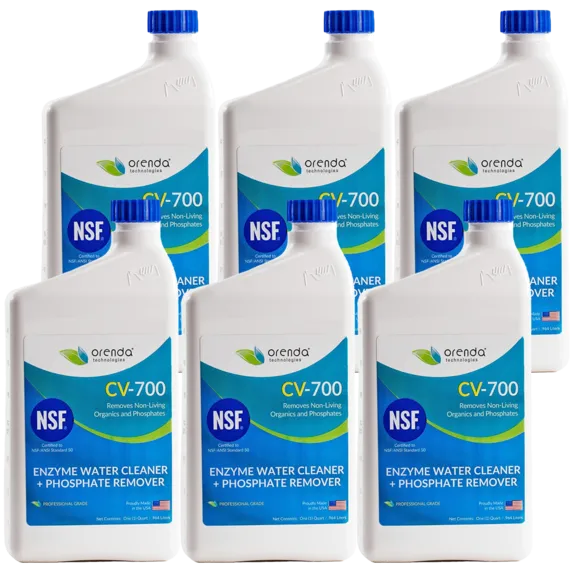 Orenda CV-700 1 Qt Catalytic Enzyme Pool Water Cleaner and Phosphate Remover, Pack of 6