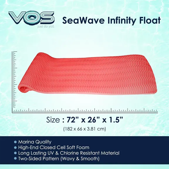 VOS Infinity Lounger Premium Extreme Water Float, Cayman Coral