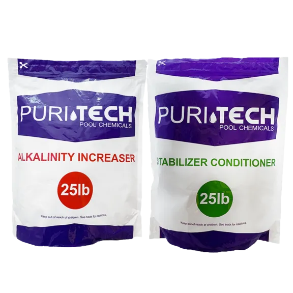 Puri Tech Chemicals Alkalinity Increaser and Stabilizer Conditioner Kit for Swimming Pools and Spas
