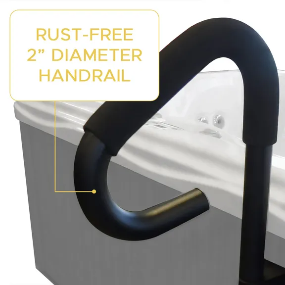Spaccessories Black Hot Tub Spa Handrail with Skirt Mount System