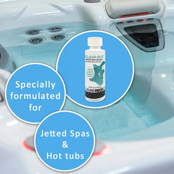 Puri Tech Jetted Bath Cleaner Kit with Microfiber Cloth - Effective for Walls, Drains and Pipes in Jetted Bathtubs, 4oz
