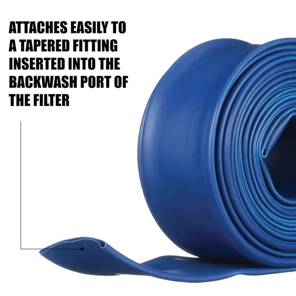 Blue Devil 2" X 75' Long 22 Mil Durable Backwash Hose with Clamp for Swimming Pools