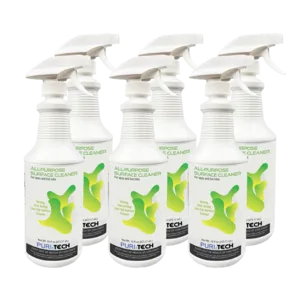 Puri Tech Spa All-Purpose Surface Cleaner for Spas and Hot Tubs, Fast Acting Dirt and Grime Remover 32oz (Pack of 6)
