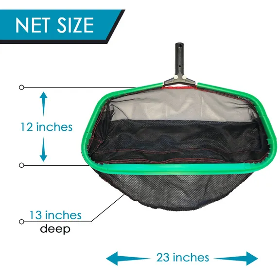 Puri Tech Professional X-Large 13 Inch Deep Net, for 23 Inch Wide PRM-371XL Pool Leaf Rake, Soft Nylon - Black
