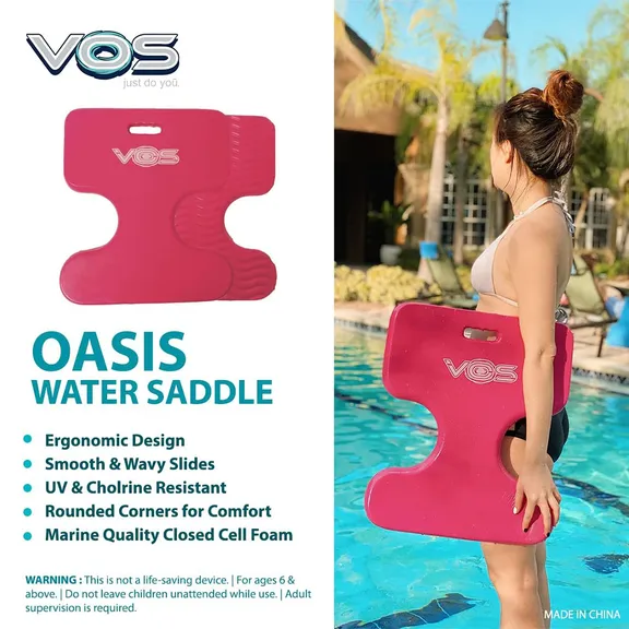 VOS Oasis Premium Water Solid Saddle Floats, Fandango Pink, 2-Pack
