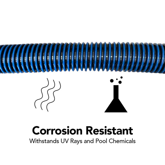 Puri Tech Inground Pool Vacuum Hose with Swivel Cuff - 1.5ft X 35ft