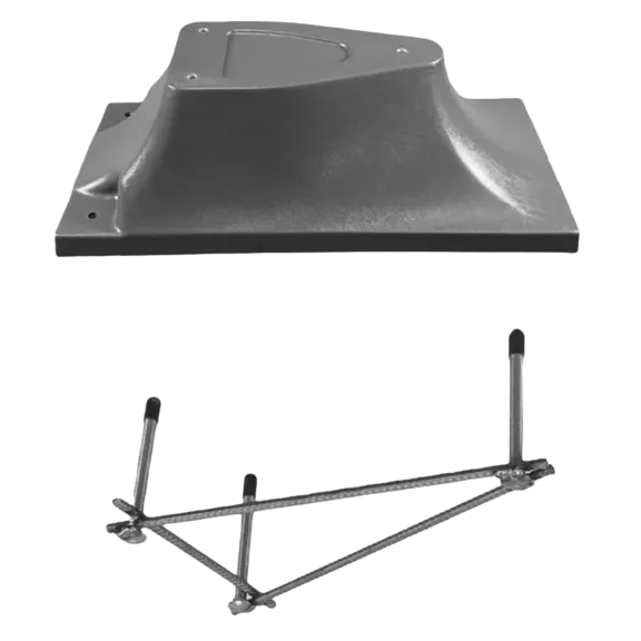 Global Pool Products 6ft Diving Board Stand with Jig, Gray - 3 Bolt Base Replacement for Inground Pools