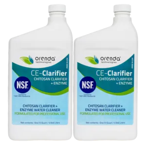 Orenda CE All-Natural Clarifier Chitosan Plus Enzyme Swimming Pool Cleaner, 1 Quart (2 Pack)