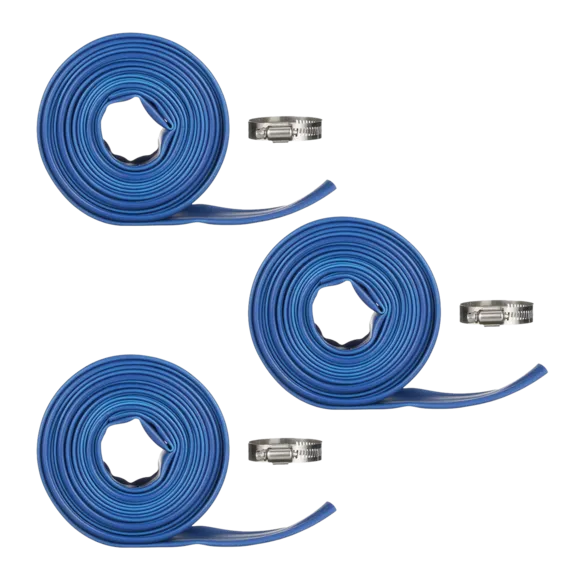 Blue Devil 1-1/2" x 25' Backwash Hose with Clamp, Shrink Wrapped, 22 mil - Pack of 3