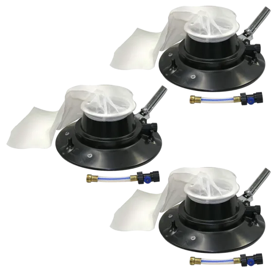 Blue Devil Pro Weighted Leafbagger with Urethane Ball Bearing Wheels and Metal Swivel Handle, Pack of 3