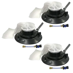 Blue Devil Pro Weighted Leafbagger with Urethane Ball Bearing Wheels and Metal Swivel Handle, Pack of 3