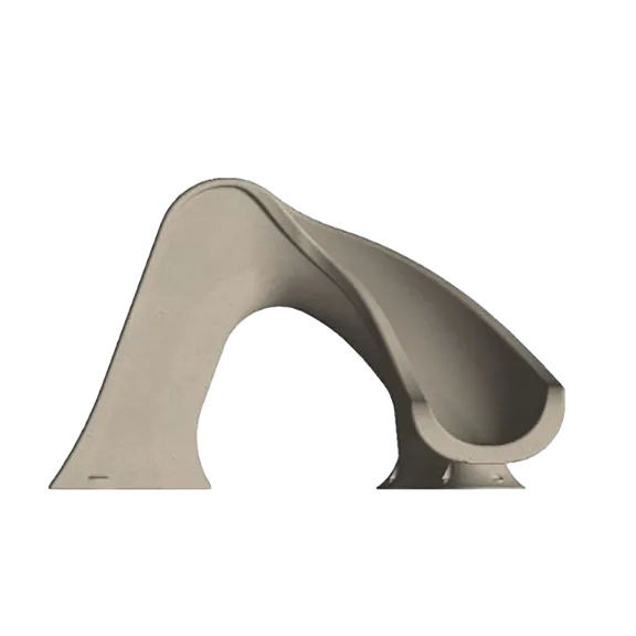 Global Pool Products SPLASH Inground Swimming Pool Water Slide, Deck Mounted Right Curve Turn, Sand