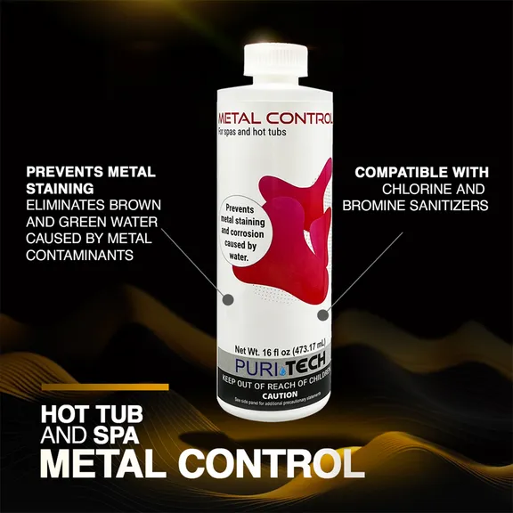 Puri Tech 16oz Spa Metal Control for Isolating Iron, Copper and Other Minerals to Prevent Staining