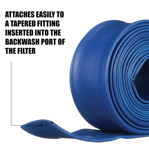 Blue Devil 1-1/2" x 100' Backwash Hose with Clamp, Shrink Wrapped, 22 mil - 2 Pack