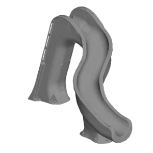 Global Pool Products RIP TIDE Inground Swimming Pool Water Slide Deck Mounted, Right Curve Turn Gray