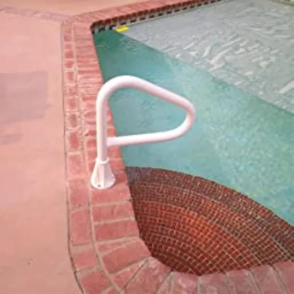 Saftron White Lift & Turn Single Post Spa Floor Rail for In-ground Spas