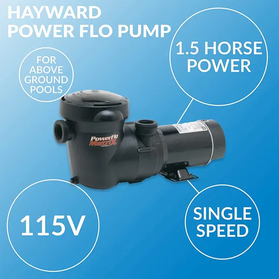Hayward PowerFlo Matrix, Above-Ground Pool Pump with 6-ft cord, 1.5HP