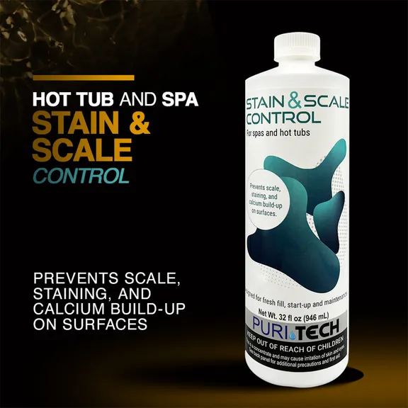 Puri Tech Spa Stain and Scale Control Prevents Scale, Staining and Calcium Build-up, 320z (Pack of 2)