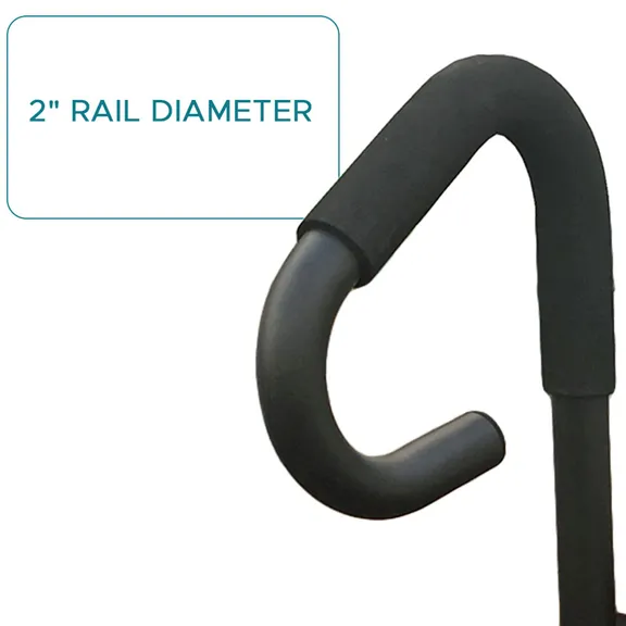 Puri Tech Undermount 2-Inch Spa Handrail with Safety Foam, Suitable for Indoor/Outdoor Use, Rust-Free - Black