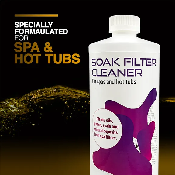Puri Tech Spa Soak Filter Cleaner Effectively Removes Minerals and Oils from Spa/Hot Tub Filter Cartridges 32oz (Pack of 6)