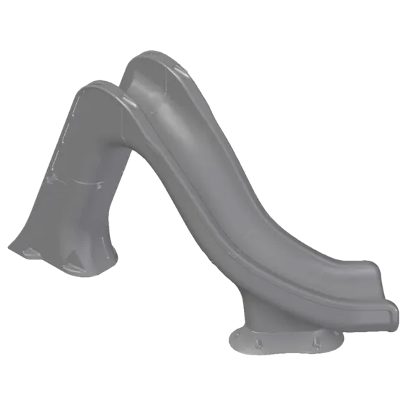 Global Pool Products Tidal Wave Deck Mounted Left Curve Water Slide for Inground Pools, Gray