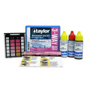 Taylor Technologies 3-Way Testing Kit for Chlorine, Bromine, and pH Levels, .75 oz Bottles