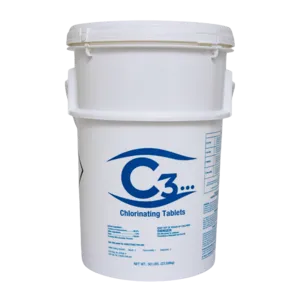 C3 3'' Stabilized Chlorine Tablets for Swimming Pools and Spas, 50lb.