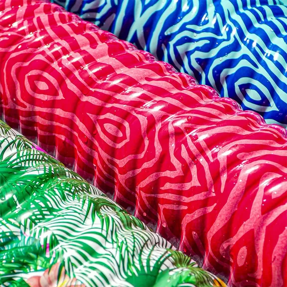 VOS Mega Foam Wavy Pool Noodle, Hawaiian Flower Print
