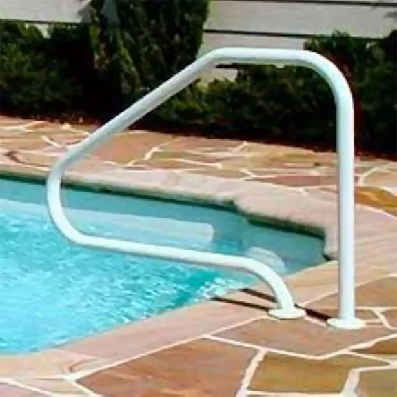 Saftron 4-Bend Return-to-Deck Handrail in Figure 4 Style, 48" x 32", White