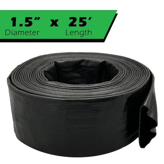 Primal Accessories Commercial Grade 1.5-inch x 25-feet Black Backwash Hose with 3 Bar/43.5 psi Capacity