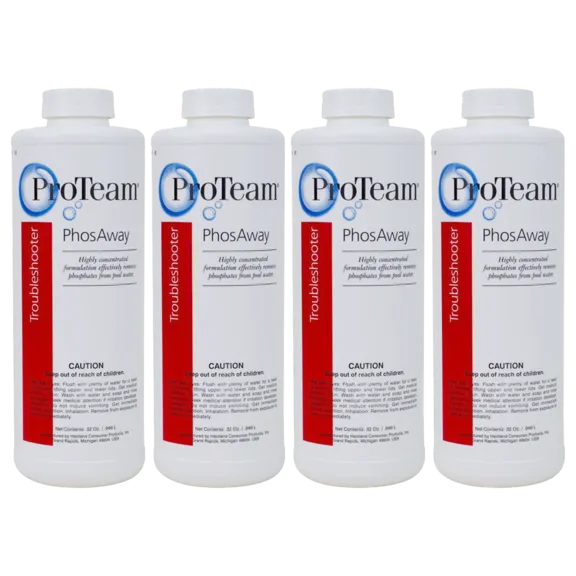 ProTeam Phosaway Swimming Pool Cleaner, 1-Quart Bottles (Pack of 4)