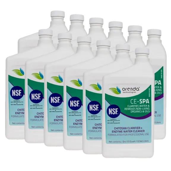 Orenda CE-SPA 12 Pack of 8oz Hot Tub Clarifier and Enzyme Cleaner