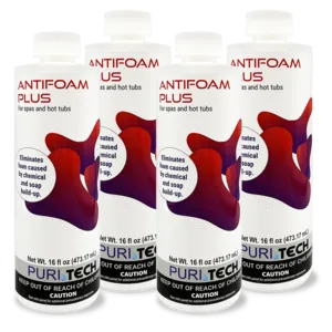 Puri Tech Spa Concentrated Anti-Foam Plus, All-Purpose Surface Cleaner Fast-Acting Formula for Spa and Hot Tub Dirt and Grime 16oz (Pack of 4)