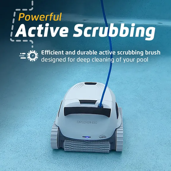 Maytronics Dolphin Explorer E50 Automatic Robotic Pool Cleaner and Universal Caddy Set
